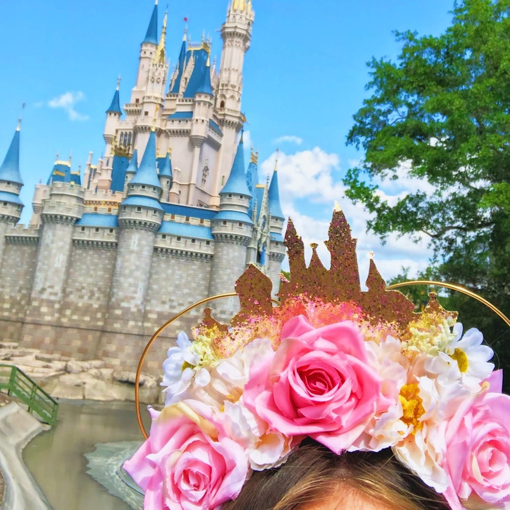 Mickey Minnie (Disney) Ears - Castle, floral, pink